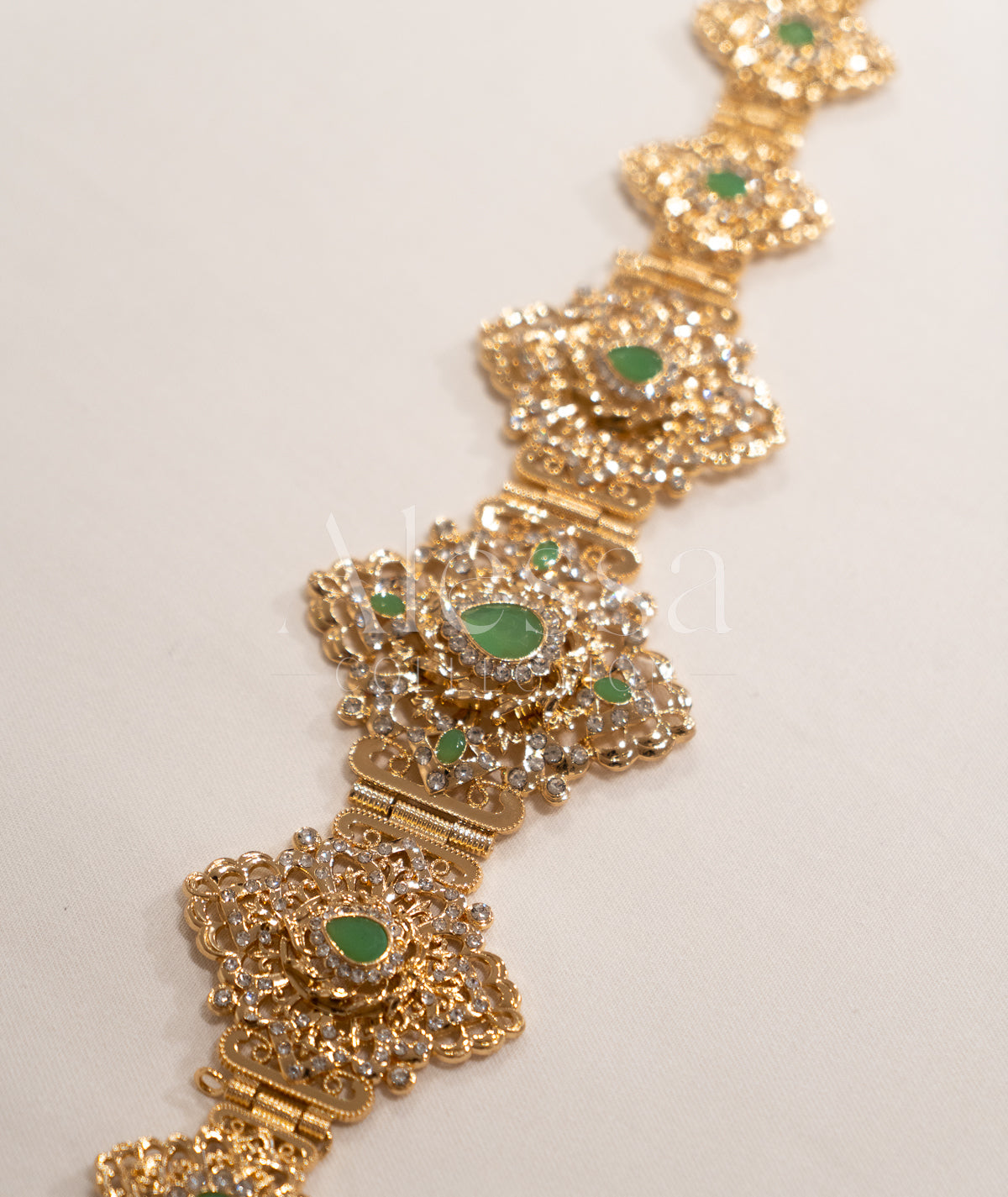 CEINTURE OR VERT EAU 0083