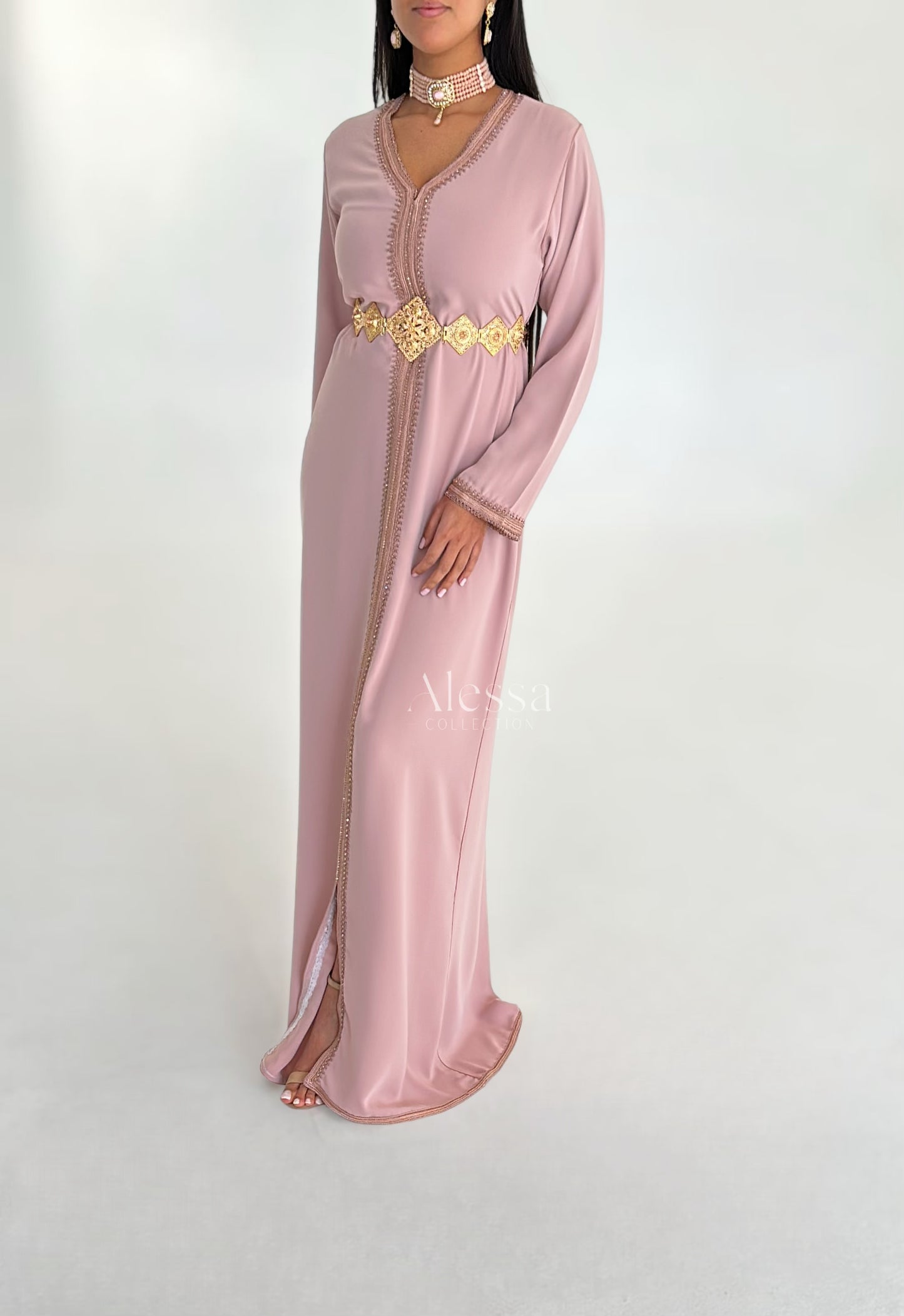 CAFTAN MYRA TAUPE ROSE