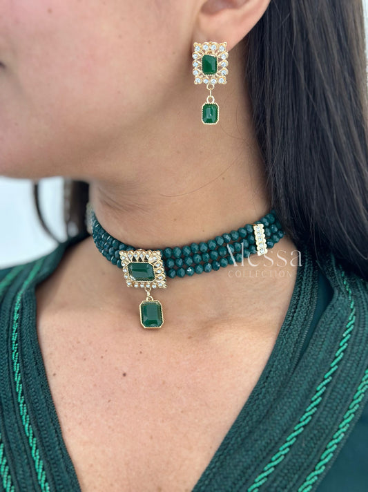 Parure Maya Vert emeraude